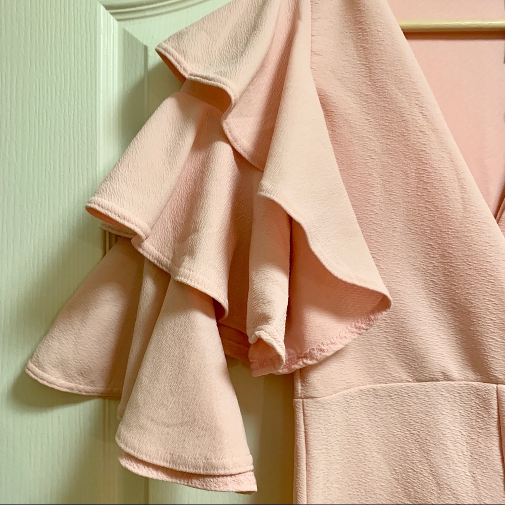 Pretty Little Things Pink Romper w/ Ruffles Sleeve - Picture 2 of 5